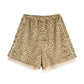 LACE TRIMMED VELOUR SHORTS