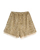 LACE TRIMMED VELOUR SHORTS