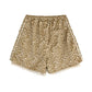 LACE TRIMMED VELOUR SHORTS