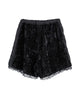 LACE TRIMMED VELOUR SHORTS