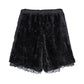 LACE TRIMMED VELOUR SHORTS