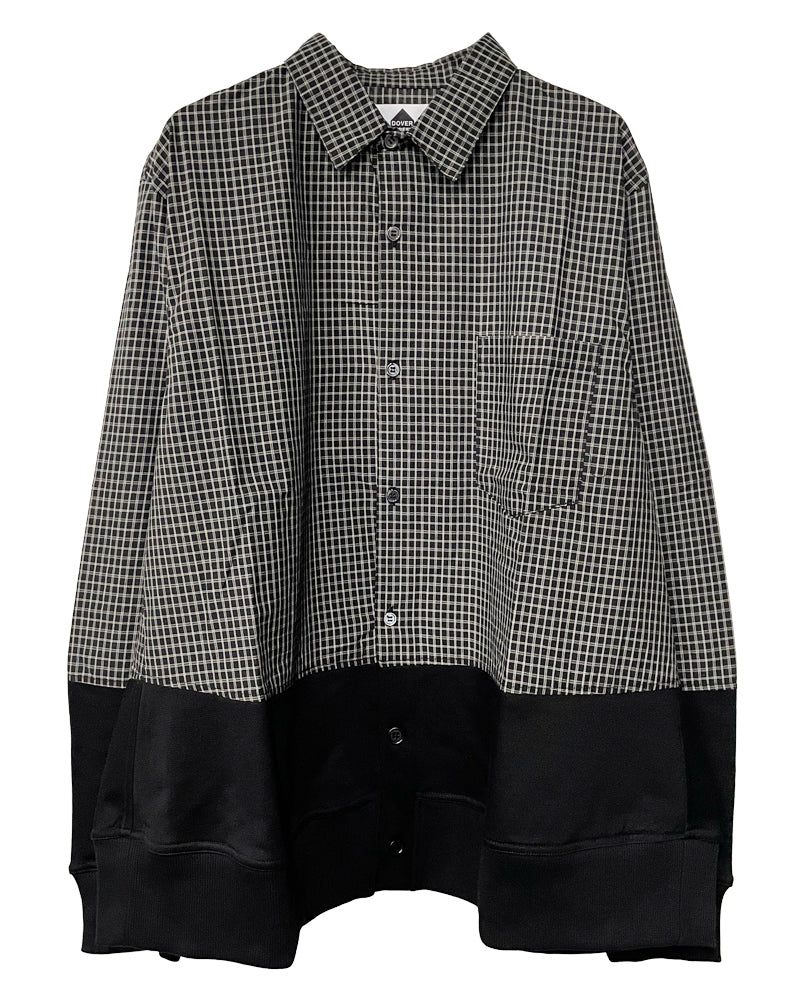 BROWN CHECKS×BLACK FLEECE SHIRT