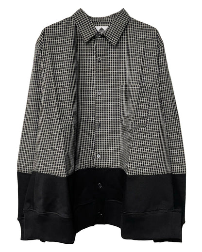 BROWN CHECKS×BLACK FLEECE SHIRT