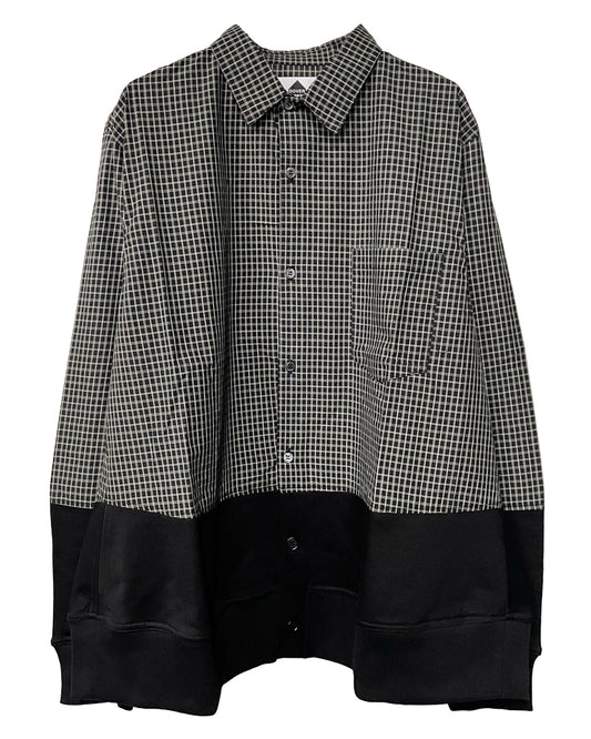 BROWN CHECKS×BLACK FLEECE SHIRT