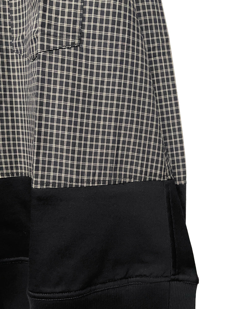 BROWN CHECKS×BLACK FLEECE SHIRT