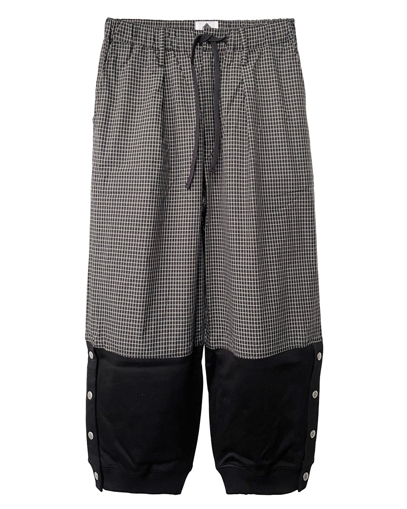 BROWN CHECKS×BLACK FLEECE PANTS