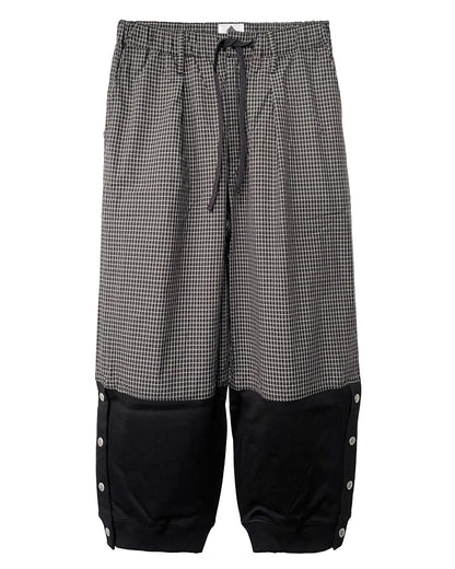 BROWN CHECKS×BLACK FLEECE PANTS