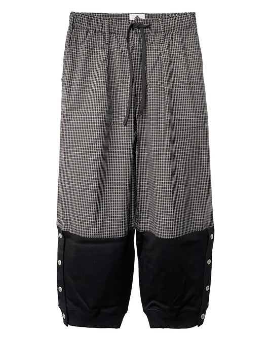 BROWN CHECKS×BLACK FLEECE PANTS