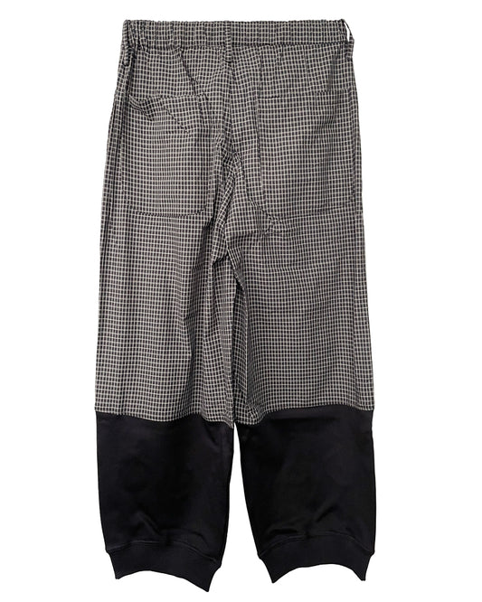 BROWN CHECKS×BLACK FLEECE PANTS