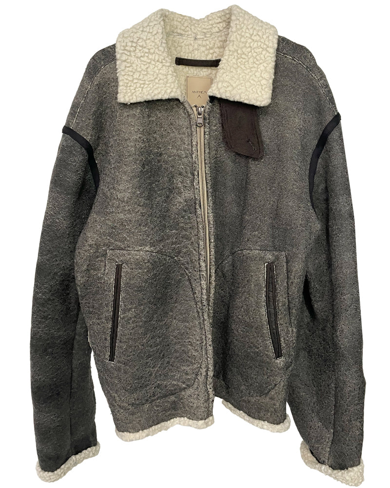 CRACK WOOL BOA BOMBER