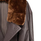 LAME LEATER MOUTON COLLAR COAT