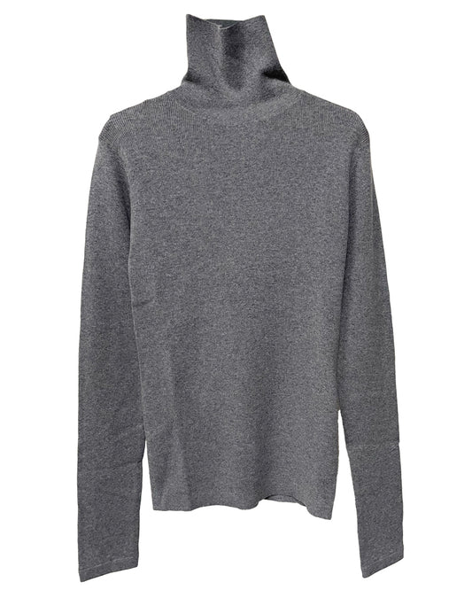 rib pullover high neck long sleeves