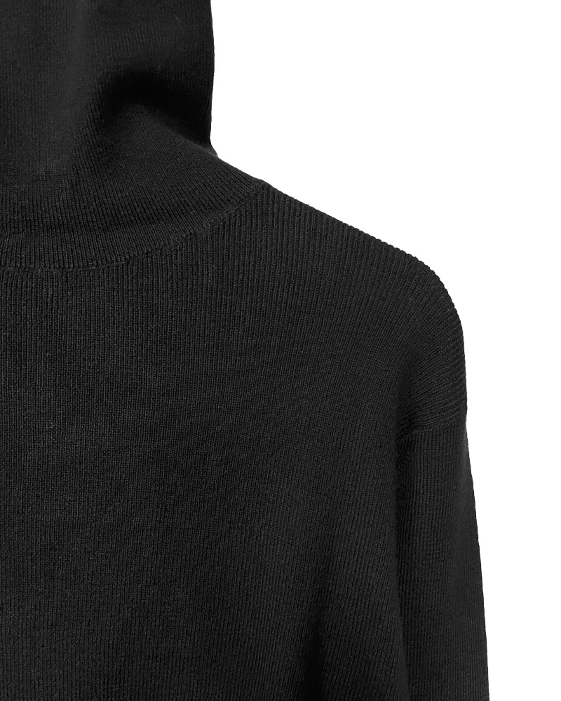 rib pullover high neck long sleeves