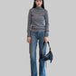 rib pullover high neck long sleeves