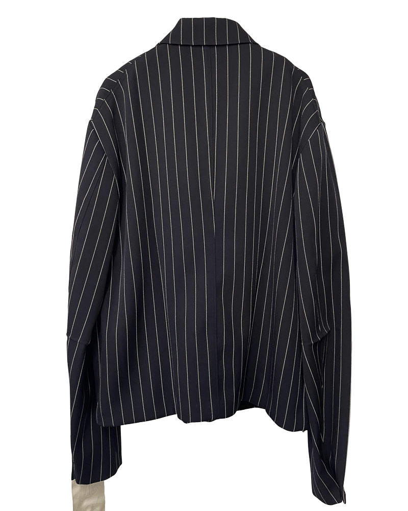 ORIGAMI BLOUSON JACKET PINSTRIPE