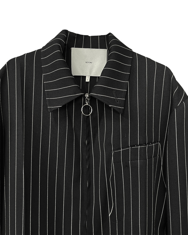 ORIGAMI BLOUSON JACKET PINSTRIPE