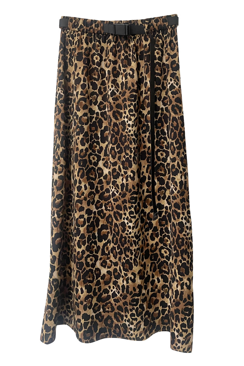BELTED LEOPARD SKIRT