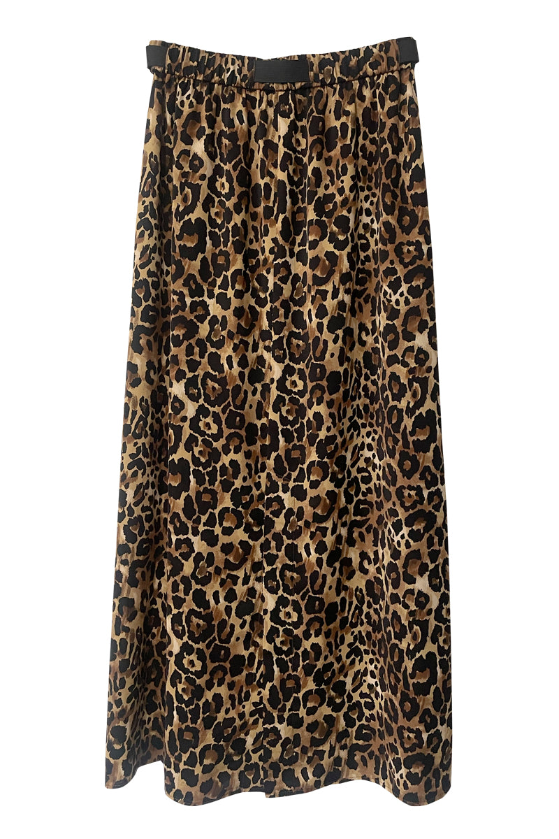 BELTED LEOPARD SKIRT