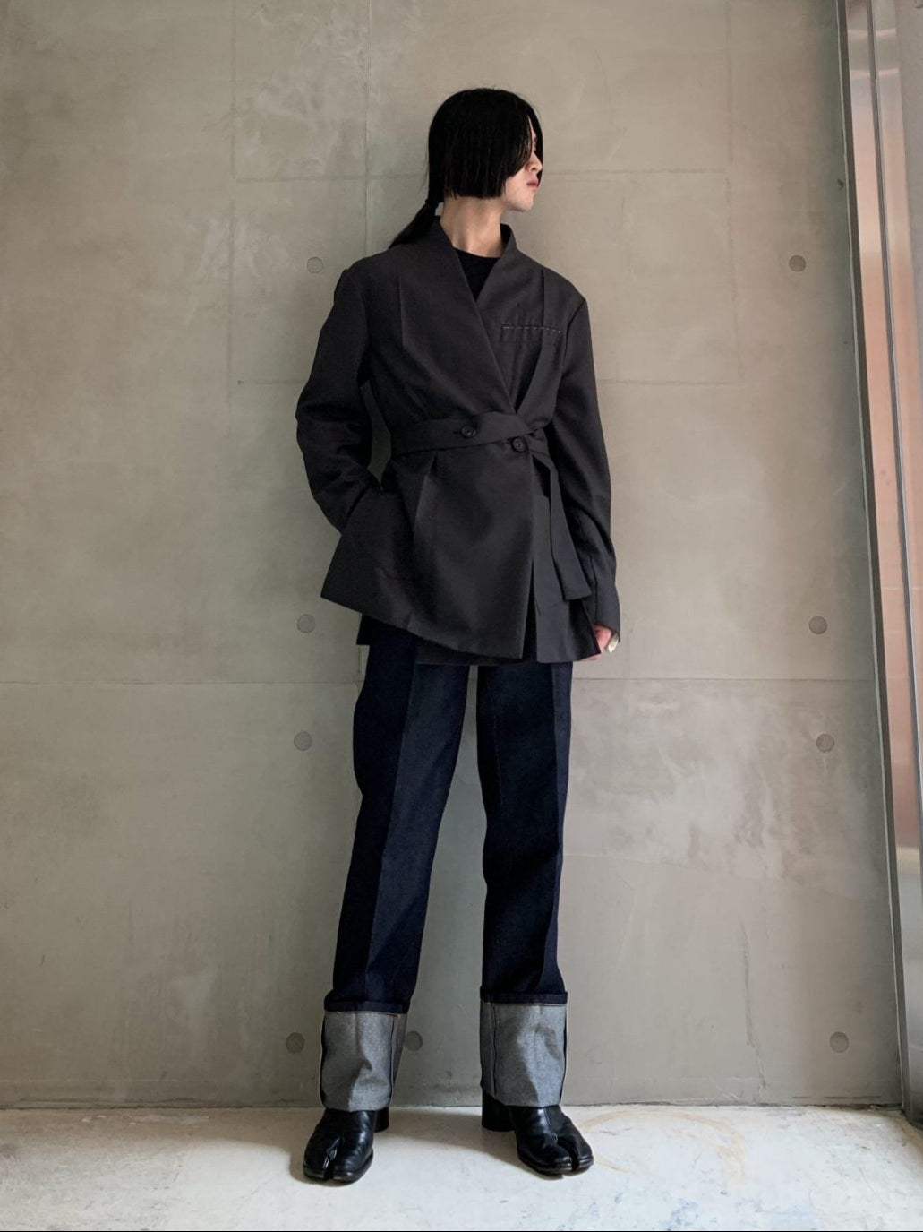 NO LAPEL ORIGAMI JACKET GABARDINE【25AW】