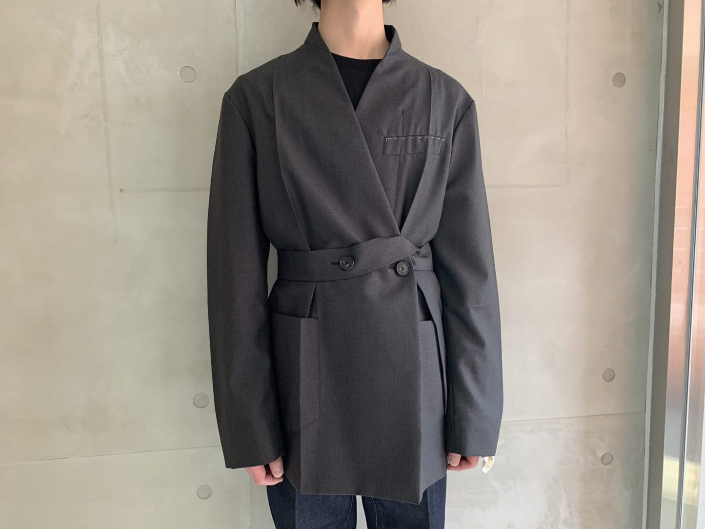 NO LAPEL ORIGAMI JACKET GABARDINE【25AW】