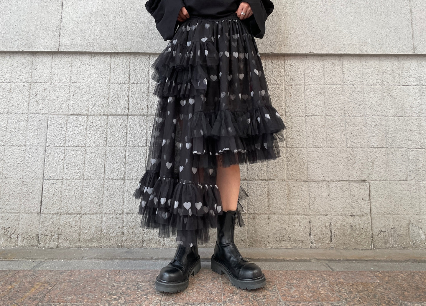 Asymmetric Tulle Skirt【24AW】