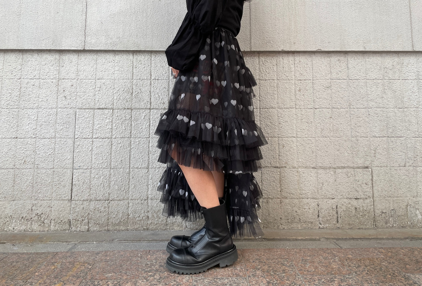 Asymmetric Tulle Skirt【24AW】