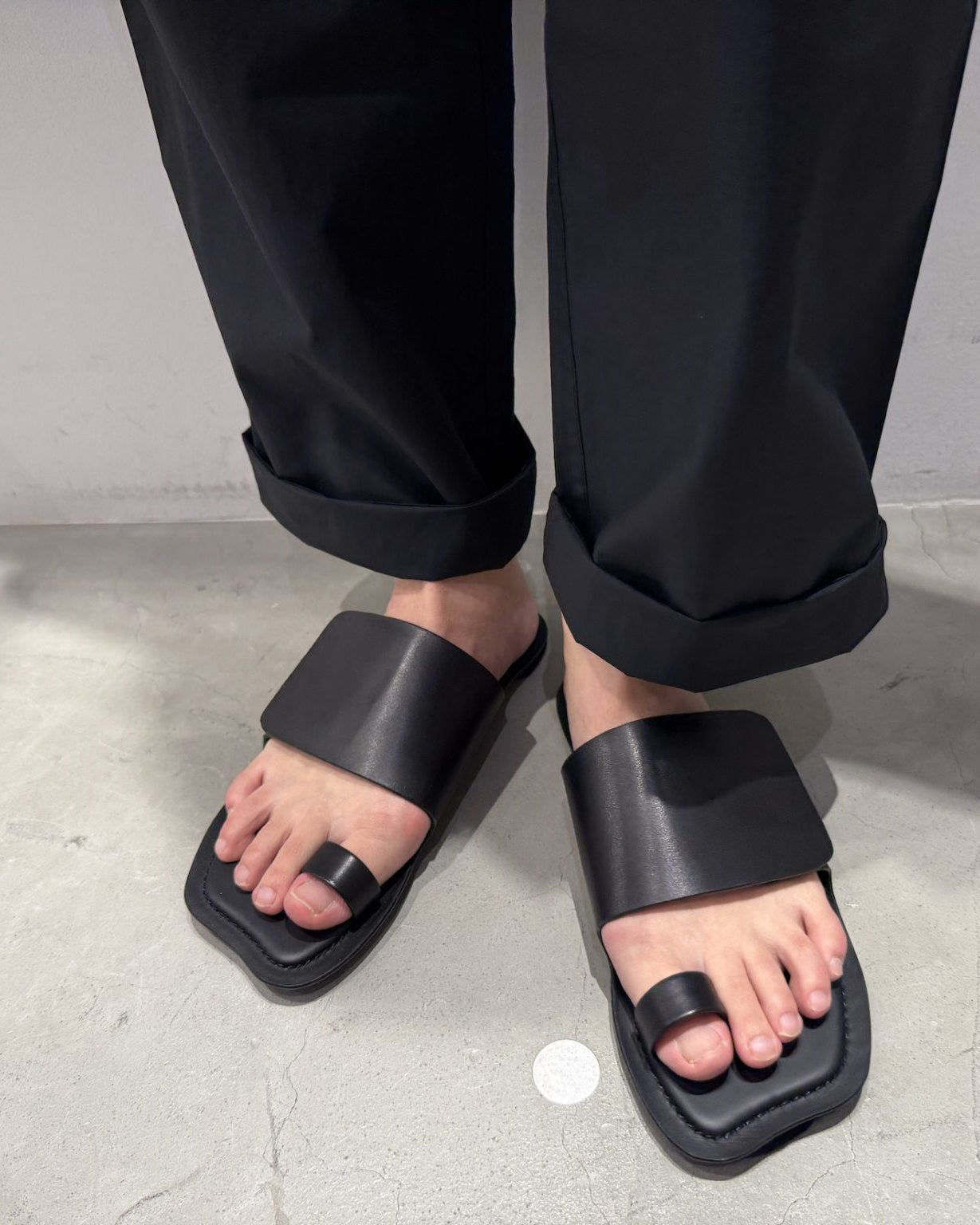 アナトミックレザースライドサンダル