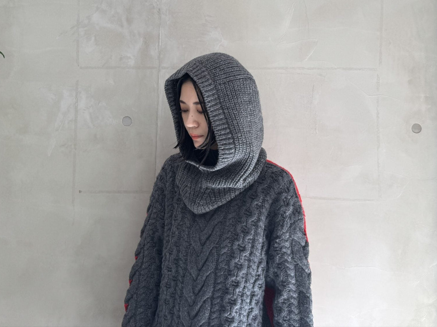RIBED KNIT HOOD【25AW】