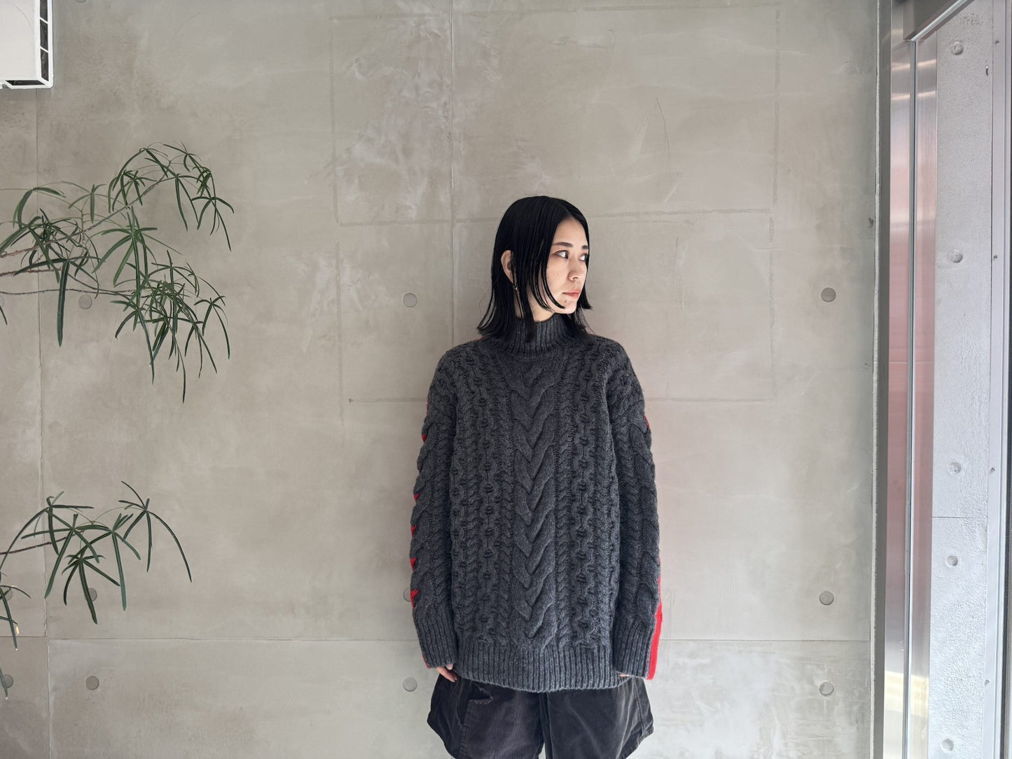 CABLE HIGH NECK KNIT【25AW】