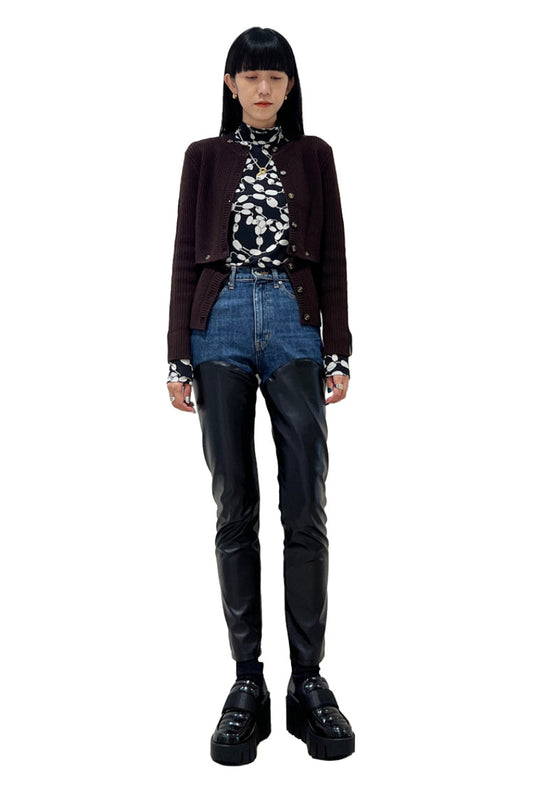 VEGAN LEATHER BI-COLOR PANTS