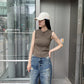 WAFFLE FABRIC SLEEVELESS TOP