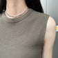 WAFFLE FABRIC SLEEVELESS TOP