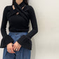 CROSS KNITTED TOP【24AW】