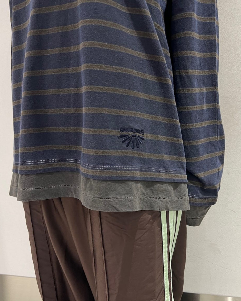 LAYERED HEM STRIPE LONG SLEEVE