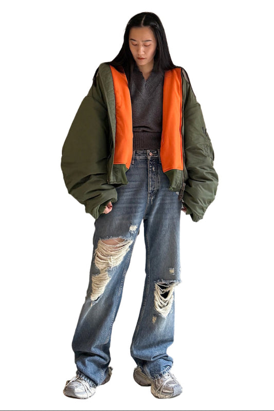 Ripped Medium Fit Pants