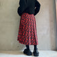 FLOWER PRINT PLEATED SKIRT【24AW】