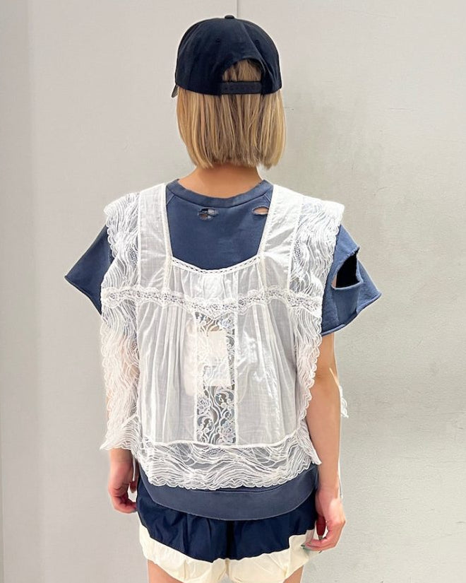 LACE TRIM COTTON TOP