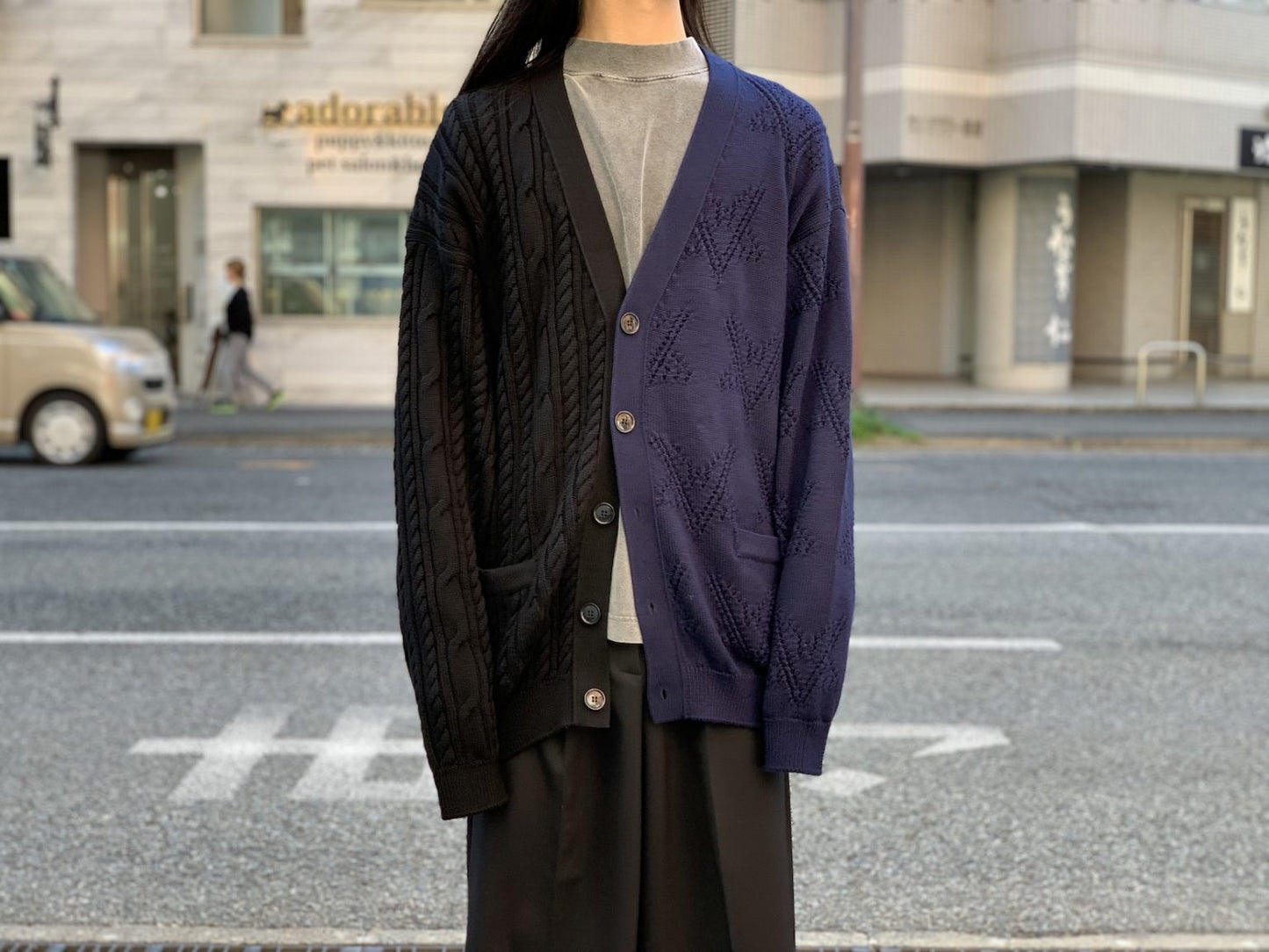 SPLIT DECONSTRUCTED CARDIGAN【24AW】