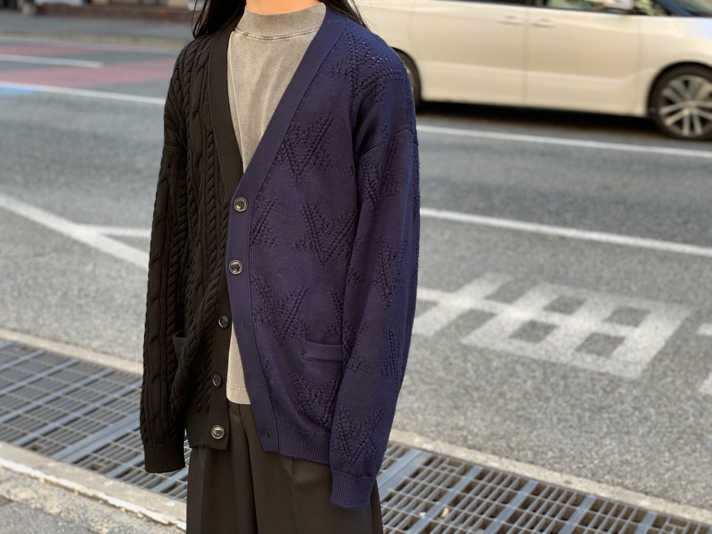 SPLIT DECONSTRUCTED CARDIGAN【24AW】