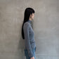 rib pullover high neck long sleeves