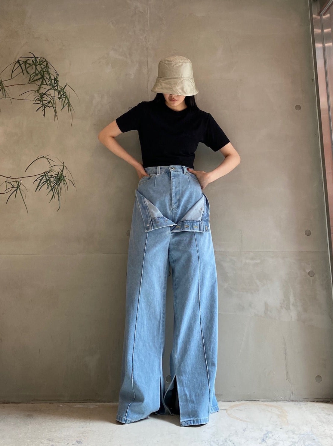 DOUBLE FLAP DETAILED DENIMパンツ