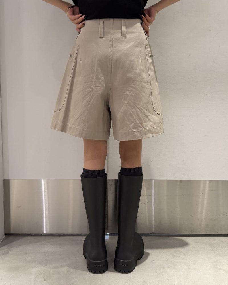 zipper patch short pants