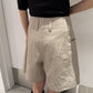 zipper patch short pants