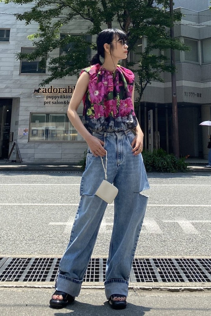 DRIES VAN NOTEN/HERADA総柄ノースリーブトップス