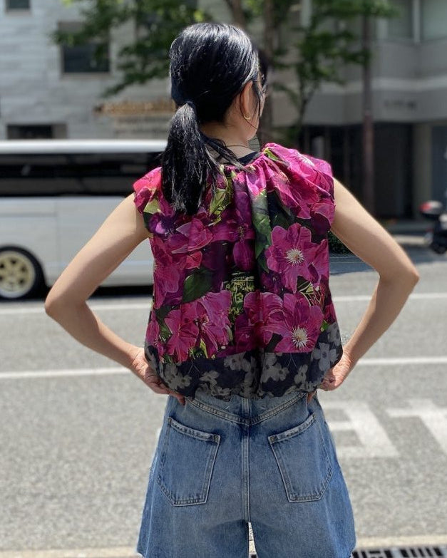 DRIES VAN NOTEN/HERADA総柄ノースリーブトップス