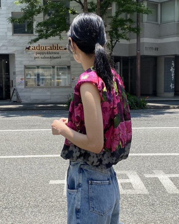 DRIES VAN NOTEN/HERADA総柄ノースリーブトップス
