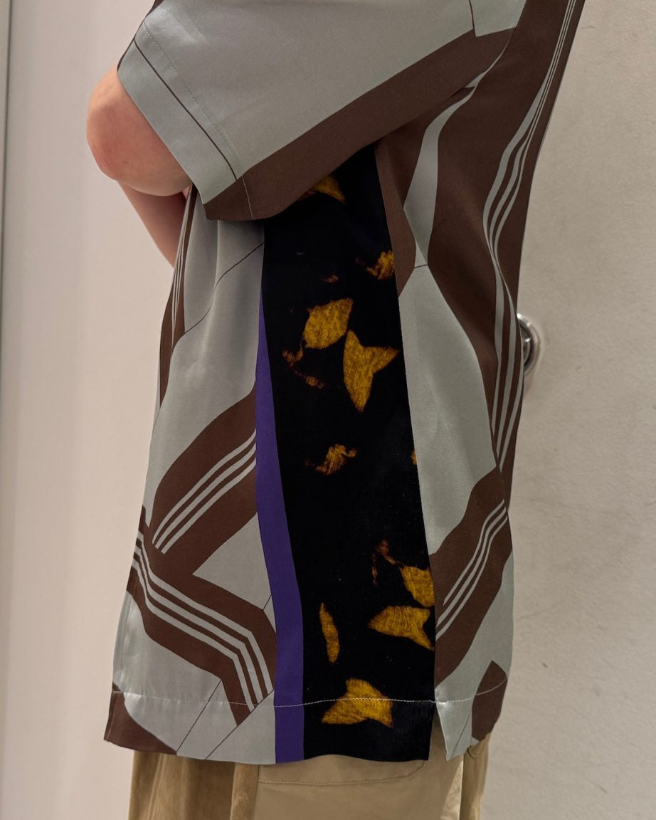 COLLAGE PRINTED BACK OPEN TOPS