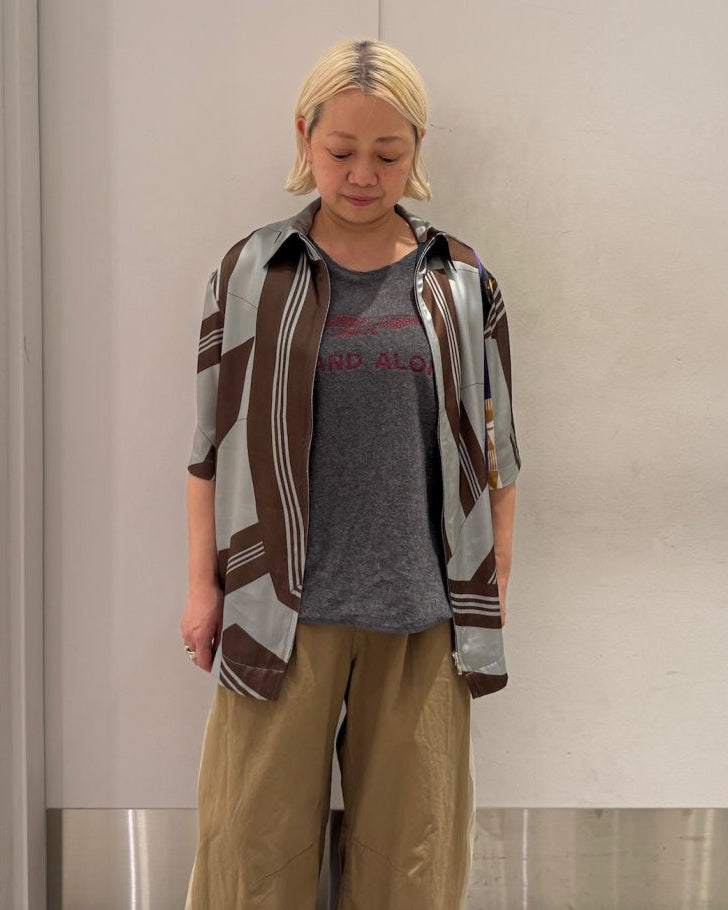 COLLAGE PRINTED BACK OPEN TOPS