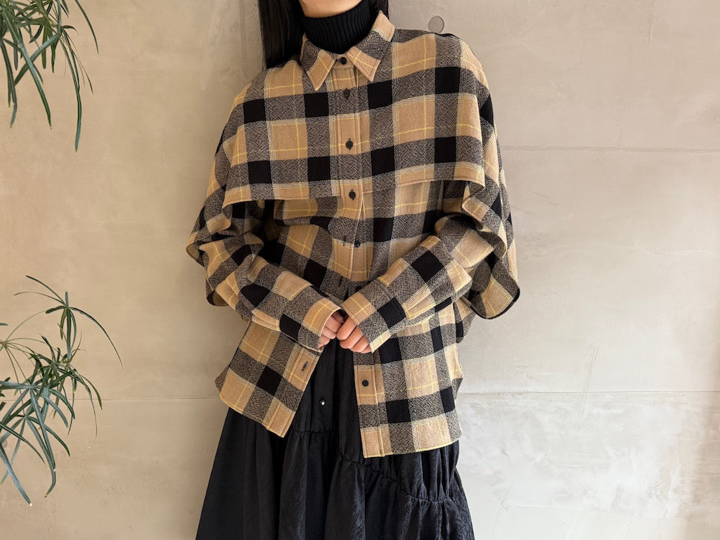 CHECK CAPE SHIRT【24AW】