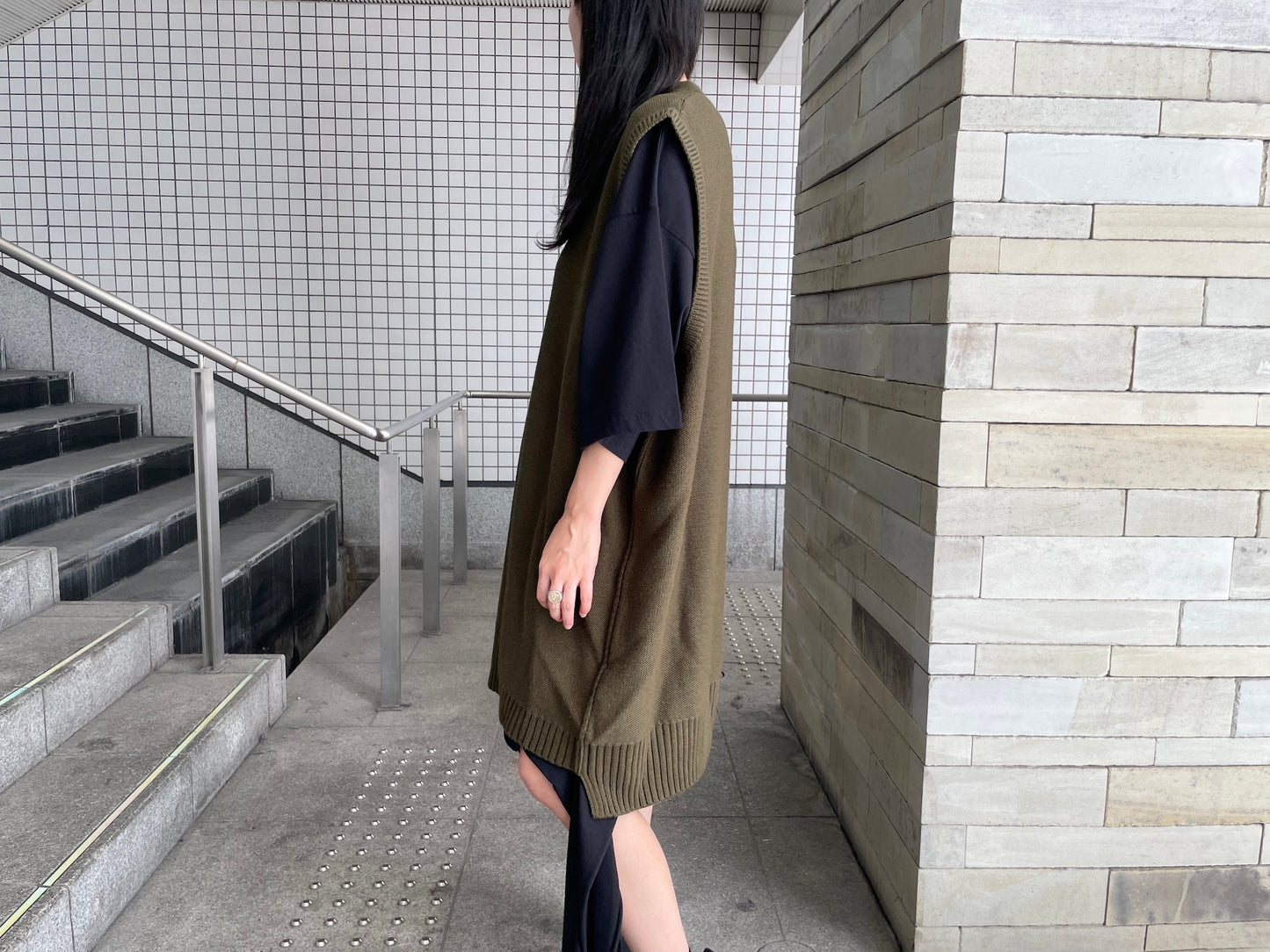 ダメージVネックミニドレス【24AW】